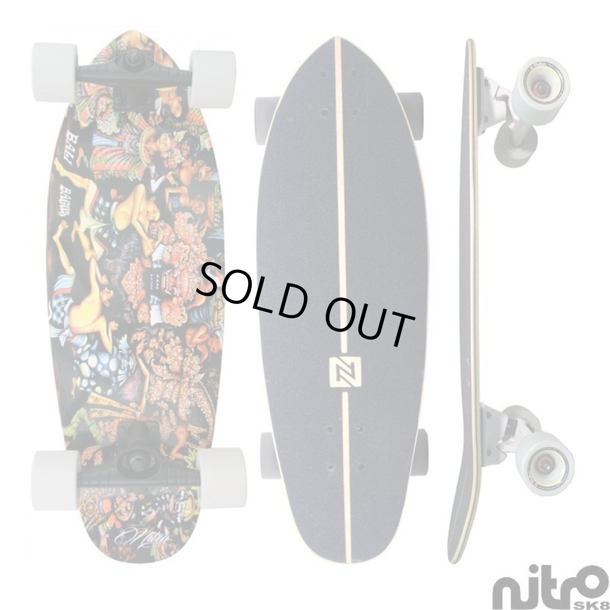 画像4: サーフスケート NitroSK8 スケートボード コンプリート Bali Bagus（バリ バグース）モデル28.5インチ x 9.5インチ (4)