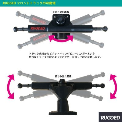 画像1:  サーフスケート Rugged（ラグド）トラック セット（前後）