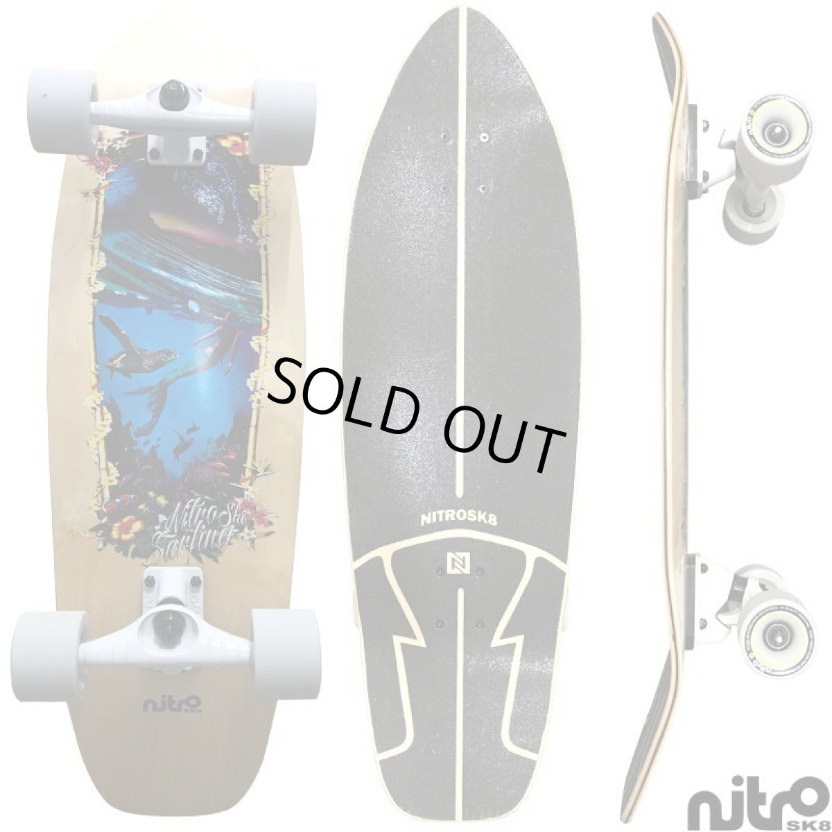 画像4: サーフスケート　NitroSK8 スケートボード コンプリート Sirena（セレナ）モデル 35 x 10インチ (4)