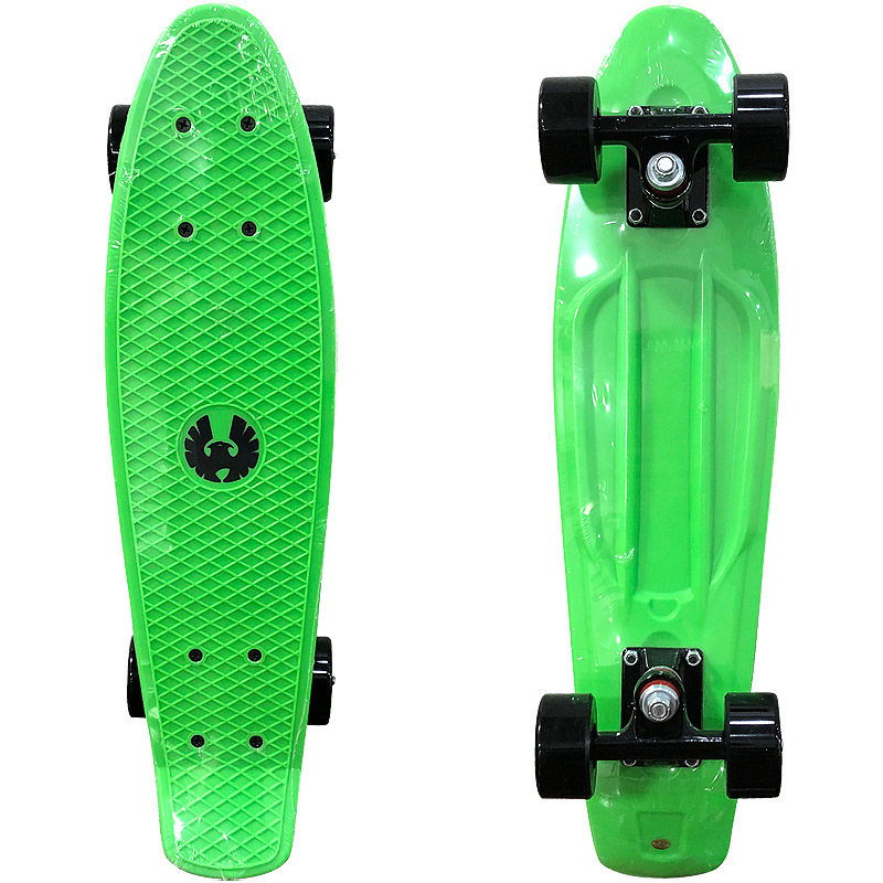 スケートボード（完成品）通販 REKON22.5インチPENNYスケートボード・コンプリートモデル【緑黒】ウィール変更版